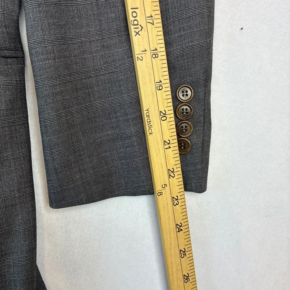 Brooks Brothers Blazer Mens 42R Grey Glen Plaid Wool 2-Button Jacket Sport Coat